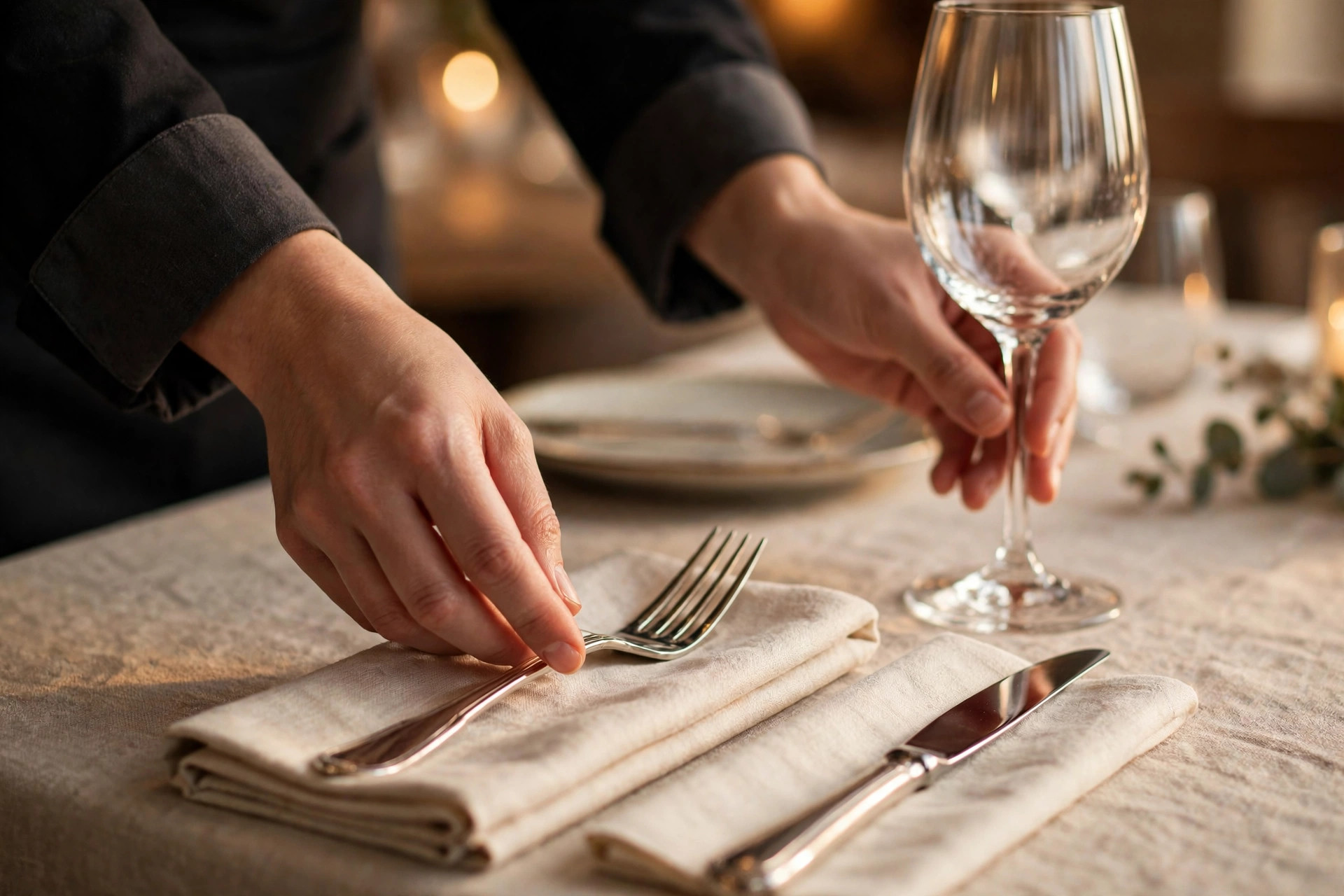 Dressage minutieux d'une table